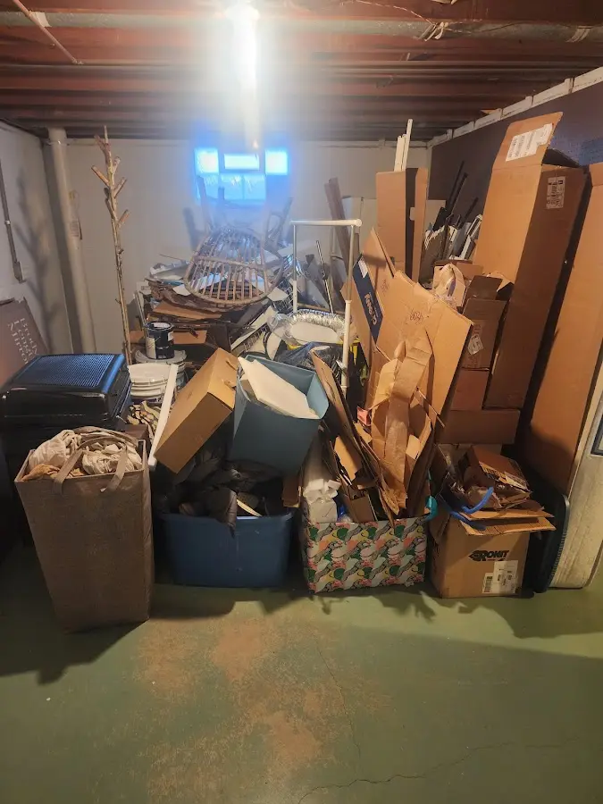 Roll-off dumpster container at job site for 4 Yard Dumpster Rental in Hamptonburgh